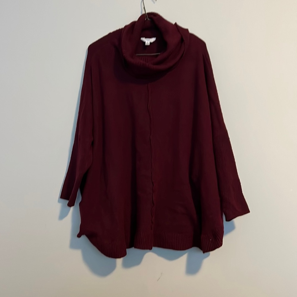 Turtle neck type sweater. Wore a few times not more than 5. Very thick and warm.